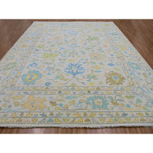 Load image into Gallery viewer, 12&#39;4&quot;x14&#39;10&quot; Frost White, Lush Pile, 100% Wool, Colorful Oushak Weave, Soft To The Touch, Hand Knotted, Oversized, Oriental Rug FWR479382
