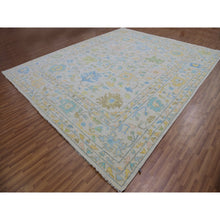 Load image into Gallery viewer, 12&#39;4&quot;x14&#39;10&quot; Frost White, Lush Pile, 100% Wool, Colorful Oushak Weave, Soft To The Touch, Hand Knotted, Oversized, Oriental Rug FWR479382