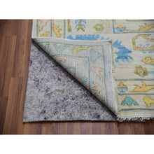Load image into Gallery viewer, 12&#39;4&quot;x14&#39;10&quot; Frost White, Lush Pile, 100% Wool, Colorful Oushak Weave, Soft To The Touch, Hand Knotted, Oversized, Oriental Rug FWR479382