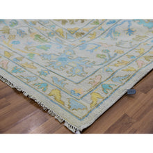 Load image into Gallery viewer, 12&#39;4&quot;x14&#39;10&quot; Frost White, Lush Pile, 100% Wool, Colorful Oushak Weave, Soft To The Touch, Hand Knotted, Oversized, Oriental Rug FWR479382