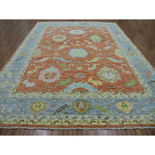 Load image into Gallery viewer, 12&#39;1&quot;x14&#39;7&quot; Rustic Red, Colorful Oushak Weave, All Over Pattern With Large Elements, 100% Wool, Hand Knotted, Oversized, Oriental Rug FWR479406