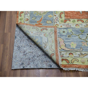 12'1"x14'7" Rustic Red, Colorful Oushak Weave, All Over Pattern with Large Elements, 100% Wool, Hand Knotted, Oversized, Oriental Rug FWR479406