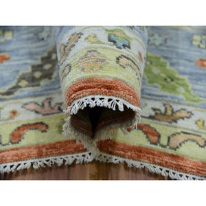 12'1"x14'7" Rustic Red, Colorful Oushak Weave, All Over Pattern with Large Elements, 100% Wool, Hand Knotted, Oversized, Oriental Rug FWR479406