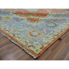 Load image into Gallery viewer, 12&#39;1&quot;x14&#39;7&quot; Rustic Red, Colorful Oushak Weave, All Over Pattern With Large Elements, 100% Wool, Hand Knotted, Oversized, Oriental Rug FWR479406