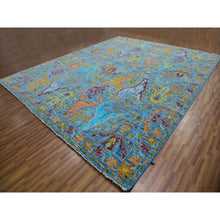Load image into Gallery viewer, 12&#39;3&quot;x15&#39; Carolina Blue, 100% Wool, Colorful Oushak Weave With Bijar Design, Hand Knotted, Oversized, Oriental Rug FWR479418