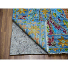 Load image into Gallery viewer, 12&#39;3&quot;x15&#39; Carolina Blue, 100% Wool, Colorful Oushak Weave With Bijar Design, Hand Knotted, Oversized, Oriental Rug FWR479418