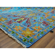 Load image into Gallery viewer, 12&#39;3&quot;x15&#39; Carolina Blue, 100% Wool, Colorful Oushak Weave With Bijar Design, Hand Knotted, Oversized, Oriental Rug FWR479418