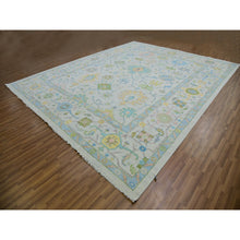 Load image into Gallery viewer, 12&#39;2&quot;x15&#39; Magnolia White, Colorful Oushak Weave And Design, Lush Pile, 100% Wool, Hand Knotted, Soft To The Touch, Oversized, Oriental Rug FWR479424