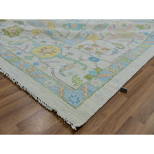 Load image into Gallery viewer, 12&#39;2&quot;x15&#39; Magnolia White, Colorful Oushak Weave And Design, Lush Pile, 100% Wool, Hand Knotted, Soft To The Touch, Oversized, Oriental Rug FWR479424