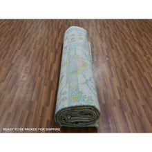 Load image into Gallery viewer, 12&#39;2&quot;x15&#39; Magnolia White, Colorful Oushak Weave And Design, Lush Pile, 100% Wool, Hand Knotted, Soft To The Touch, Oversized, Oriental Rug FWR479424