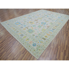 Load image into Gallery viewer, 12&#39;2&quot;x17&#39;10&quot; Delicate White, Colorful Oushak Weave And Design, Vegetable Dyes, Hand Knotted, 100% Wool, Pastel Colors, Extra Large, Oriental Rug FWR479442