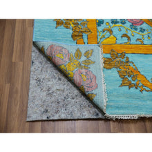 Load image into Gallery viewer, 12&#39;2&quot;x14&#39;9&quot; Powder Blue, Arts and Craft William Morris Design Inspired, 100% Wool, Lush Pile, Hand Knotted, Oversized, Oriental Rug FWR479466