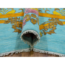 Load image into Gallery viewer, 12&#39;2&quot;x14&#39;9&quot; Powder Blue, Arts and Craft William Morris Design Inspired, 100% Wool, Lush Pile, Hand Knotted, Oversized, Oriental Rug FWR479466