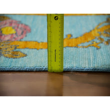 Load image into Gallery viewer, 12&#39;2&quot;x14&#39;9&quot; Powder Blue, Arts and Craft William Morris Design Inspired, 100% Wool, Lush Pile, Hand Knotted, Oversized, Oriental Rug FWR479466