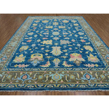 Load image into Gallery viewer, 12&#39;1&quot;x14&#39;10&quot; Ocean Blue, Oushak Weave and Design, Hand Knotted, 100% Wool, Oversized, Oriental Rug FWR479478