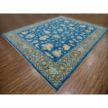 Load image into Gallery viewer, 12&#39;1&quot;x14&#39;10&quot; Ocean Blue, Oushak Weave and Design, Hand Knotted, 100% Wool, Oversized, Oriental Rug FWR479478
