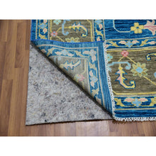 Load image into Gallery viewer, 12&#39;1&quot;x14&#39;10&quot; Ocean Blue, Oushak Weave and Design, Hand Knotted, 100% Wool, Oversized, Oriental Rug FWR479478