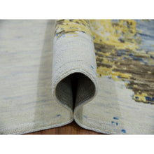 Load image into Gallery viewer, 12&#39;1&quot;x13&#39;10&quot; Floral White, Modern Abstract Design, Vegetable Dyes, 100% Wool, Hand Knotted, Oversized, Oriental Rug FWR479490