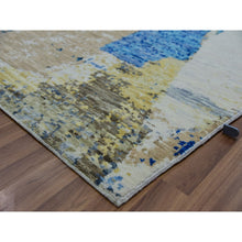 Load image into Gallery viewer, 12&#39;1&quot;x13&#39;10&quot; Floral White, Modern Abstract Design, Vegetable Dyes, 100% Wool, Hand Knotted, Oversized, Oriental Rug FWR479490