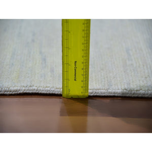12'1"x13'10" Floral White, Modern Abstract Design, Vegetable Dyes, 100% Wool, Hand Knotted, Oversized, Oriental Rug FWR479490