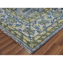 Load image into Gallery viewer, 8&#39;x10&#39;1&quot; Storm Gray, Lush Pile, Hand Knotted, Oushak Weave With Heriz Design, 100% Wool, Oriental Rug FWR479502
