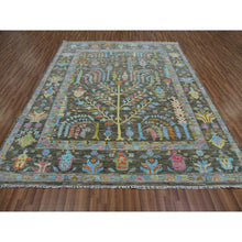 Load image into Gallery viewer, 8&#39;x10&#39;3&quot; Grayish Brown, Hand Knotted, 100% Wool, Lush Pile, Oushak Weave With Willow And Cypress Tree Design, Oriental Rug FWR479508