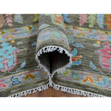 Load image into Gallery viewer, 8&#39;x10&#39;3&quot; Grayish Brown, Hand Knotted, 100% Wool, Lush Pile, Oushak Weave With Willow And Cypress Tree Design, Oriental Rug FWR479508