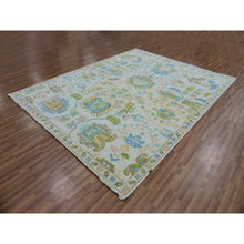 Load image into Gallery viewer, 8&#39;1&quot;x10&#39;4&quot; Spring White, Vegetable Dyes, Colorful Oushak Weave And Design, Hand Knotted, 100% Wool, Oriental Rug FWR479514