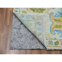 Load image into Gallery viewer, 8&#39;1&quot;x10&#39;4&quot; Spring White, Vegetable Dyes, Colorful Oushak Weave And Design, Hand Knotted, 100% Wool, Oriental Rug FWR479514