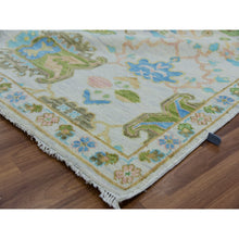 Load image into Gallery viewer, 8&#39;1&quot;x10&#39;4&quot; Spring White, Vegetable Dyes, Colorful Oushak Weave And Design, Hand Knotted, 100% Wool, Oriental Rug FWR479514
