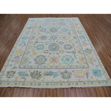 Load image into Gallery viewer, 8&#39;x10&#39;3&quot; Cascading White, Hand Knotted, Oushak Weave And Design, Lush Pile, 100% Wool, Pastel Colors, Oriental Rug FWR479532