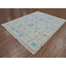 Load image into Gallery viewer, 8&#39;x10&#39;3&quot; Cascading White, Hand Knotted, Oushak Weave And Design, Lush Pile, 100% Wool, Pastel Colors, Oriental Rug FWR479532