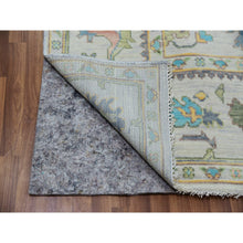 Load image into Gallery viewer, 8&#39;x10&#39;3&quot; Cascading White, Hand Knotted, Oushak Weave And Design, Lush Pile, 100% Wool, Pastel Colors, Oriental Rug FWR479532