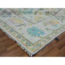 Load image into Gallery viewer, 8&#39;x10&#39;3&quot; Cascading White, Hand Knotted, Oushak Weave And Design, Lush Pile, 100% Wool, Pastel Colors, Oriental Rug FWR479532