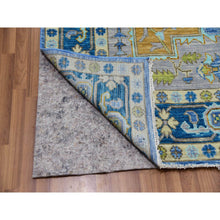 Load image into Gallery viewer, 9&#39;2&quot;x12&#39;2&quot; Denim Blue, Heriz Design, Soft To The Touch, Hand Knotted, 100% Wool, Vegetable Dyes, Oriental Rug FWR479556