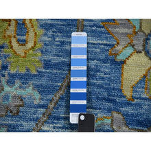 Load image into Gallery viewer, 9&#39;2&quot;x12&#39;2&quot; Denim Blue, Heriz Design, Soft To The Touch, Hand Knotted, 100% Wool, Vegetable Dyes, Oriental Rug FWR479556