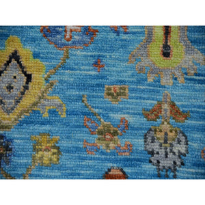 9'3"x12'5" Steel Blue, Hand Knotted, 100% Wool, Heriz with Bakshaish Design, Lush Pile, Oriental Rug FWR479598