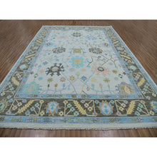 Load image into Gallery viewer, 10&#39;2&quot;x14&#39;1&quot; Lace Ivory, Oushak Weave And Design, All Over Leaf Pattern, Pure Wool, Hand Knotted, Lush Pile, Oriental Rug FWR479628