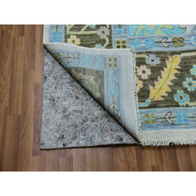 Load image into Gallery viewer, 10&#39;2&quot;x14&#39;1&quot; Lace Ivory, Oushak Weave And Design, All Over Leaf Pattern, Pure Wool, Hand Knotted, Lush Pile, Oriental Rug FWR479628