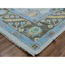 Load image into Gallery viewer, 10&#39;2&quot;x14&#39;1&quot; Lace Ivory, Oushak Weave And Design, All Over Leaf Pattern, Pure Wool, Hand Knotted, Lush Pile, Oriental Rug FWR479628