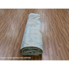 Load image into Gallery viewer, 10&#39;2&quot;x14&#39;1&quot; Lace Ivory, Oushak Weave And Design, All Over Leaf Pattern, Pure Wool, Hand Knotted, Lush Pile, Oriental Rug FWR479628