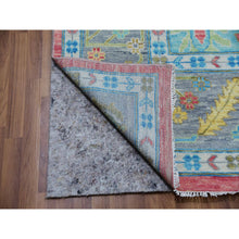 Load image into Gallery viewer, 10&#39;1&quot;x14&#39; Coral Pink, Hand Knotted, Oushak Weave And Design, All Over Leaf Pattern, Thick And Plush, Natural Wool, Oriental Rug FWR479634