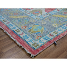 Load image into Gallery viewer, 10&#39;1&quot;x14&#39; Coral Pink, Hand Knotted, Oushak Weave And Design, All Over Leaf Pattern, Thick And Plush, Natural Wool, Oriental Rug FWR479634