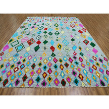 Load image into Gallery viewer, 10&#39;2&quot;x14&#39; Cloud Gray With Colorful Oushak Weave With Moroccan Inspired Design, Hand Knotted, Pure Wool, Substantially Heavy, Oriental Rug FWR479664