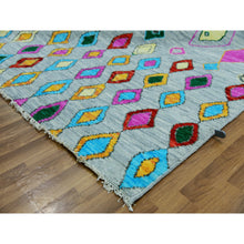 Load image into Gallery viewer, 10&#39;2&quot;x14&#39; Cloud Gray With Colorful Oushak Weave With Moroccan Inspired Design, Hand Knotted, Pure Wool, Substantially Heavy, Oriental Rug FWR479664