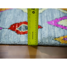 Load image into Gallery viewer, 10&#39;2&quot;x14&#39; Cloud Gray With Colorful Oushak Weave With Moroccan Inspired Design, Hand Knotted, Pure Wool, Substantially Heavy, Oriental Rug FWR479664