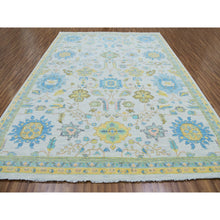 Load image into Gallery viewer, 10&#39;1&quot;x14&#39; Daisy Ivory, Hand Knotted, Oushak Weave And Design, Large Leaf Motif, 100% Wool, Plush And Lush, Oriental Rug FWR479694