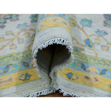 Load image into Gallery viewer, 10&#39;1&quot;x14&#39; Daisy Ivory, Hand Knotted, Oushak Weave And Design, Large Leaf Motif, 100% Wool, Plush And Lush, Oriental Rug FWR479694