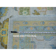 Load image into Gallery viewer, 10&#39;1&quot;x14&#39; Daisy Ivory, Hand Knotted, Oushak Weave And Design, Large Leaf Motif, 100% Wool, Plush And Lush, Oriental Rug FWR479694
