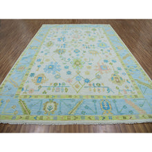 Load image into Gallery viewer, 10&#39;1&quot;x14&#39; Lace Ivory, Oushak Weave And Design, Hand Knotted, All Over Leaf Pattern, 100% Wool, Substantially Heavy, Oriental Rug FWR479700